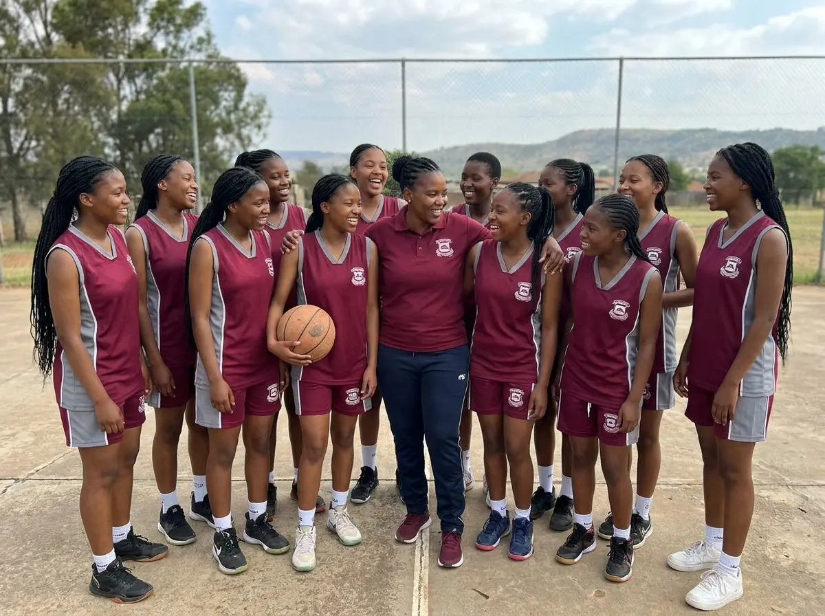 Cefups Academy netball team on the court